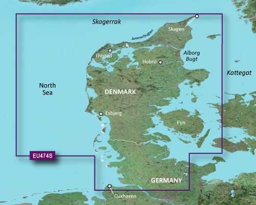 Garmin BlueChart g3 Vision VEU474S – Seekarte Nord-Dänemark und Eider