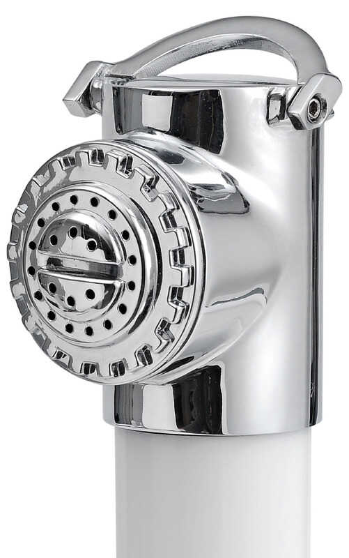 Osculati Classic Evo Deckdusche, verchromter Deckel, PVC-Schlauch 2,5m Horizontal montiert