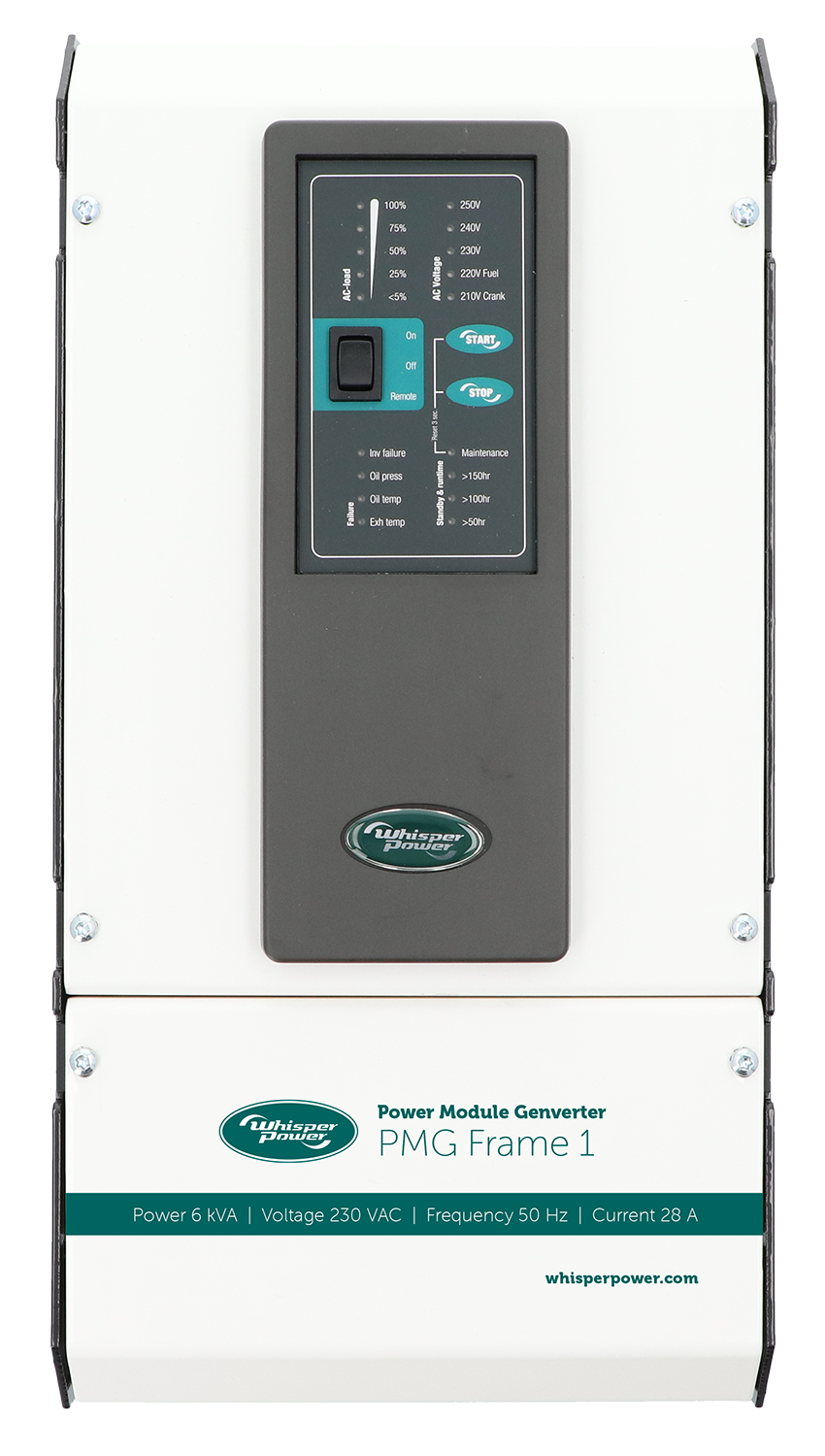 WhisperPower PMG Frame 1 - 6 kW, 230 V, 50 Hz