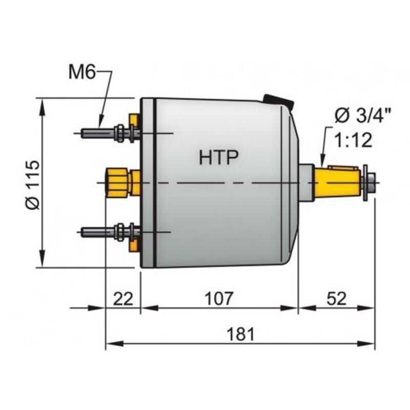 Vetus HTP30R Steuerpumpe mit aufgebautem Rückschlagventil