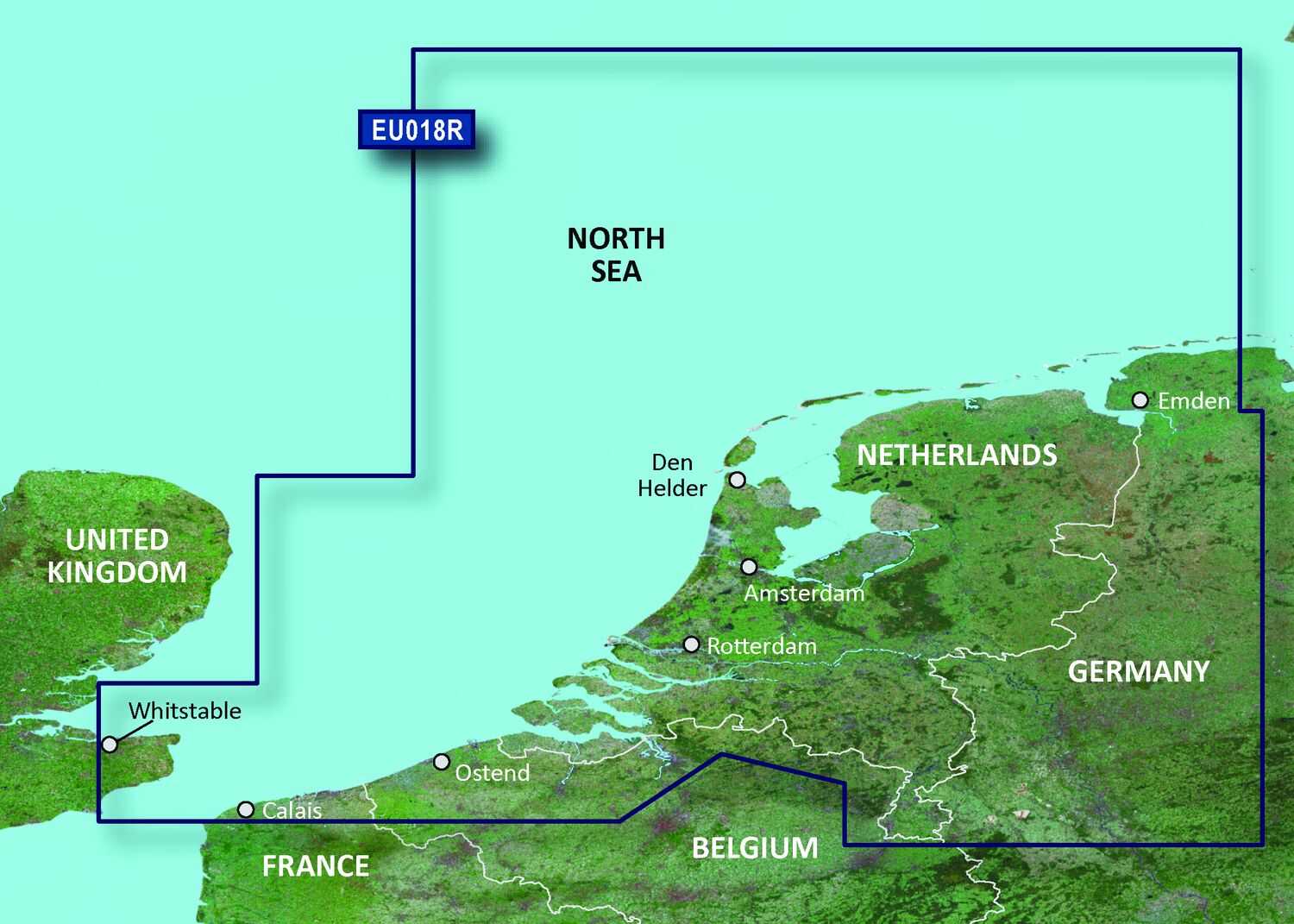 Garmin BlueChart g3 EU018R – Seekarte Benelux Offshore & Inland
