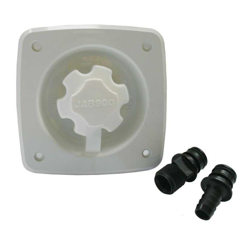 Jabsco 44412-1045 Wasseranschluss mit Druckregler – 45 PSI, 3/4", weiß