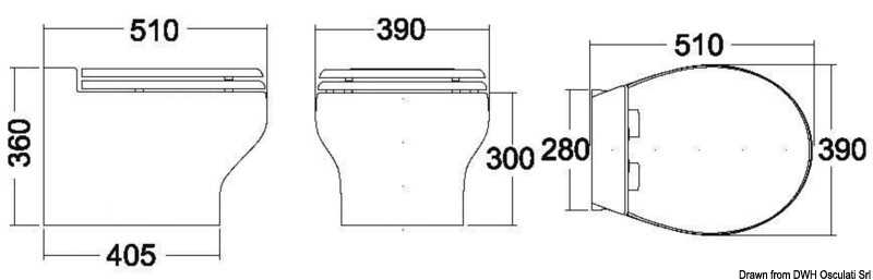 TECMA Elektrische Toilette Silence Plus 2G (2. Generation) mit All-in-One Bedienpanel