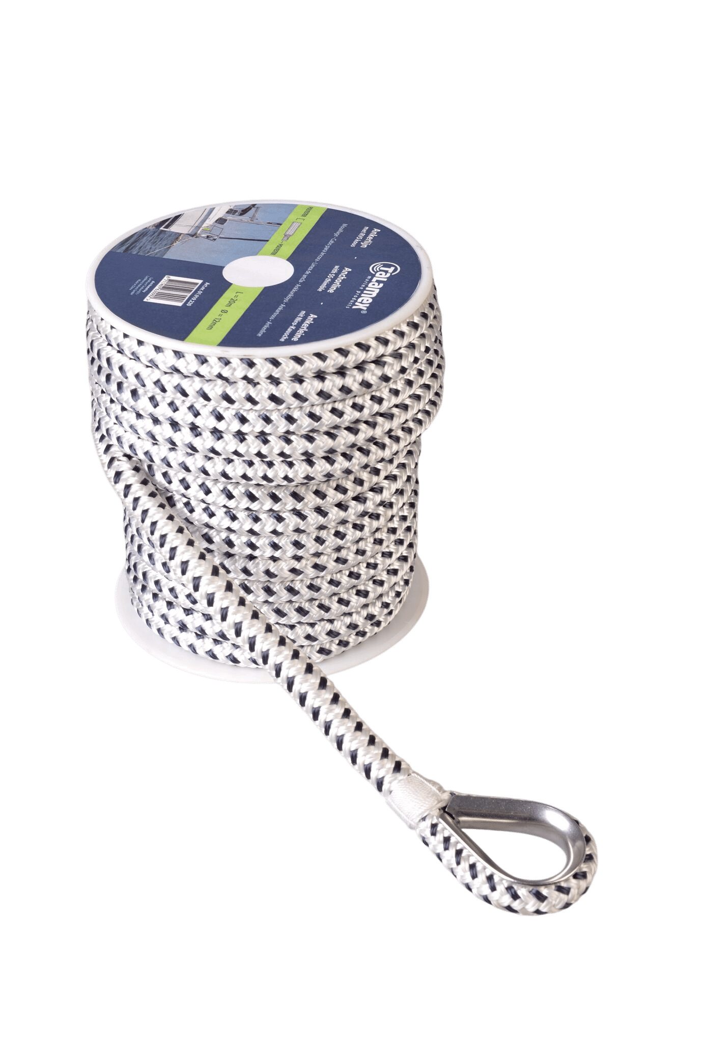 Talamex Ankerleine Polyester geflochten mit Edelstahlkausche 16 mm x 40 m