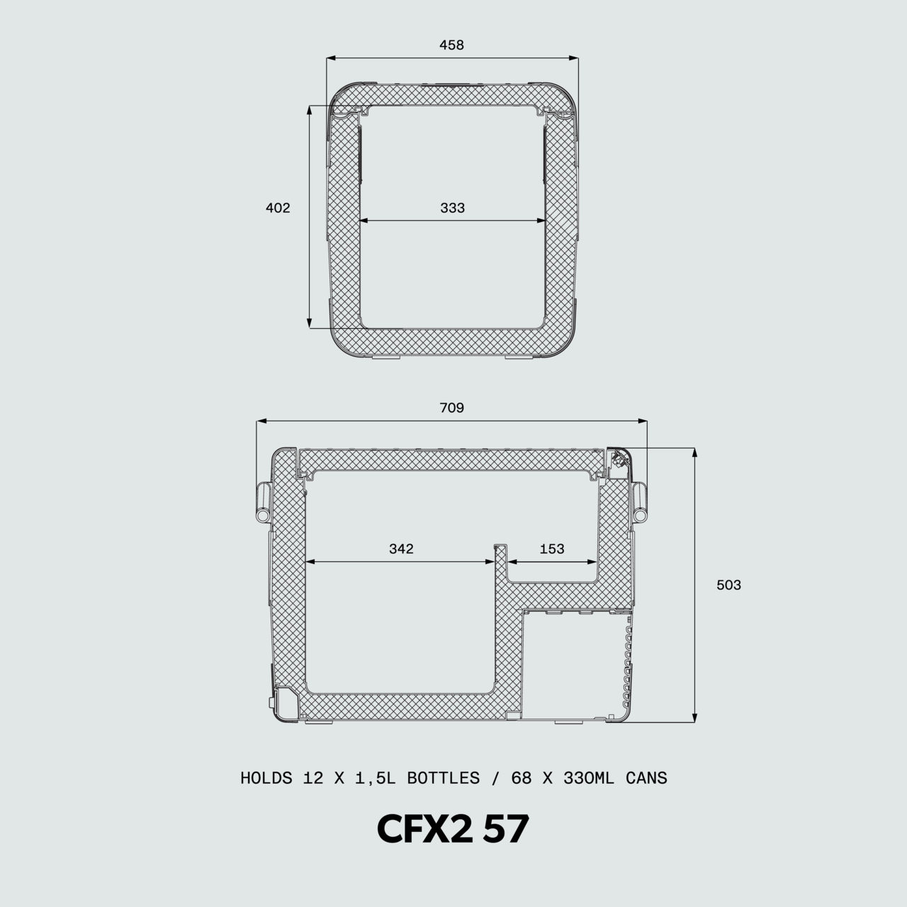 Dometic Kompressor Kühlbox CFX2 57 Liter mit großem Fassungsvermögen für Boote und Camping