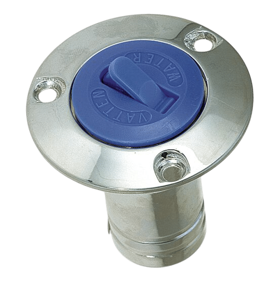 Talamex Einfüllstutzen 38 mm Wasser Messing verchromt Blau