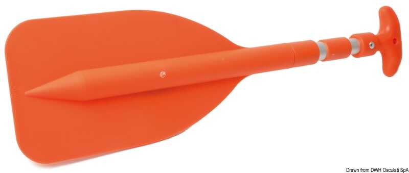 Mini Teleskop-Paddel für Notfälle, Orange, 53,5cm bis 106cm