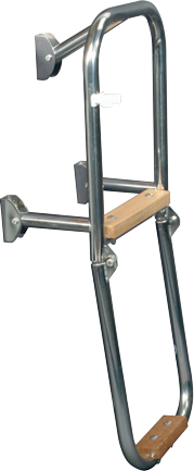 Allpa NIRO Badeleiter 2-stufig mit Holz ausgekleidet