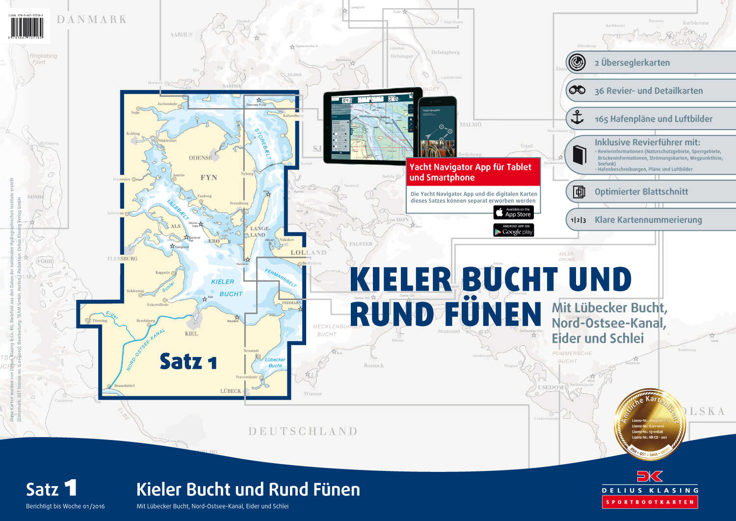 Delius Klasing Sportbootkarten Satz 1: Kieler Bucht und Rund Fünen