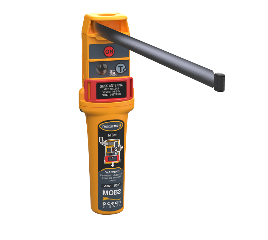 MOB2 Seenotsender von Ocean Signal mit präziser GPS-Ortung, AIS-Signal, DSC-Alarm und Dual-LED-Licht – für schnelle Rettung bei „Mann über Bord“