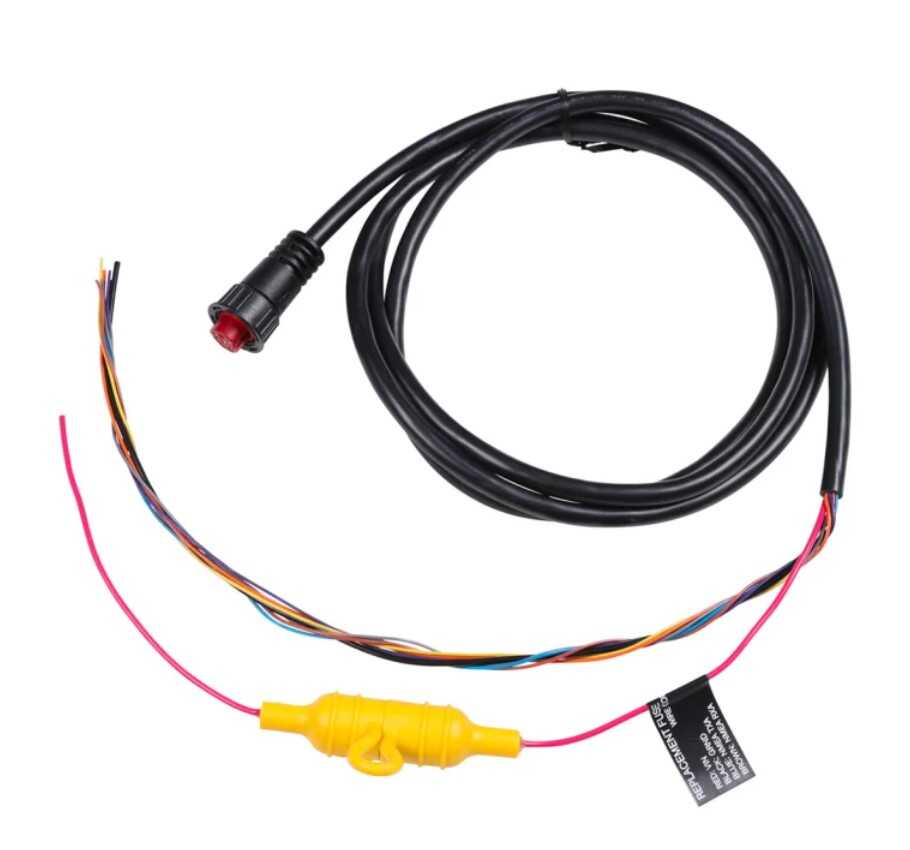 Garmin Netzkabel 8-Pin, 1,8 m, für GPSMAP 7x2/9x2/10x2/12x2, mit Sicherung und farbcodierten Anschlussdrähten