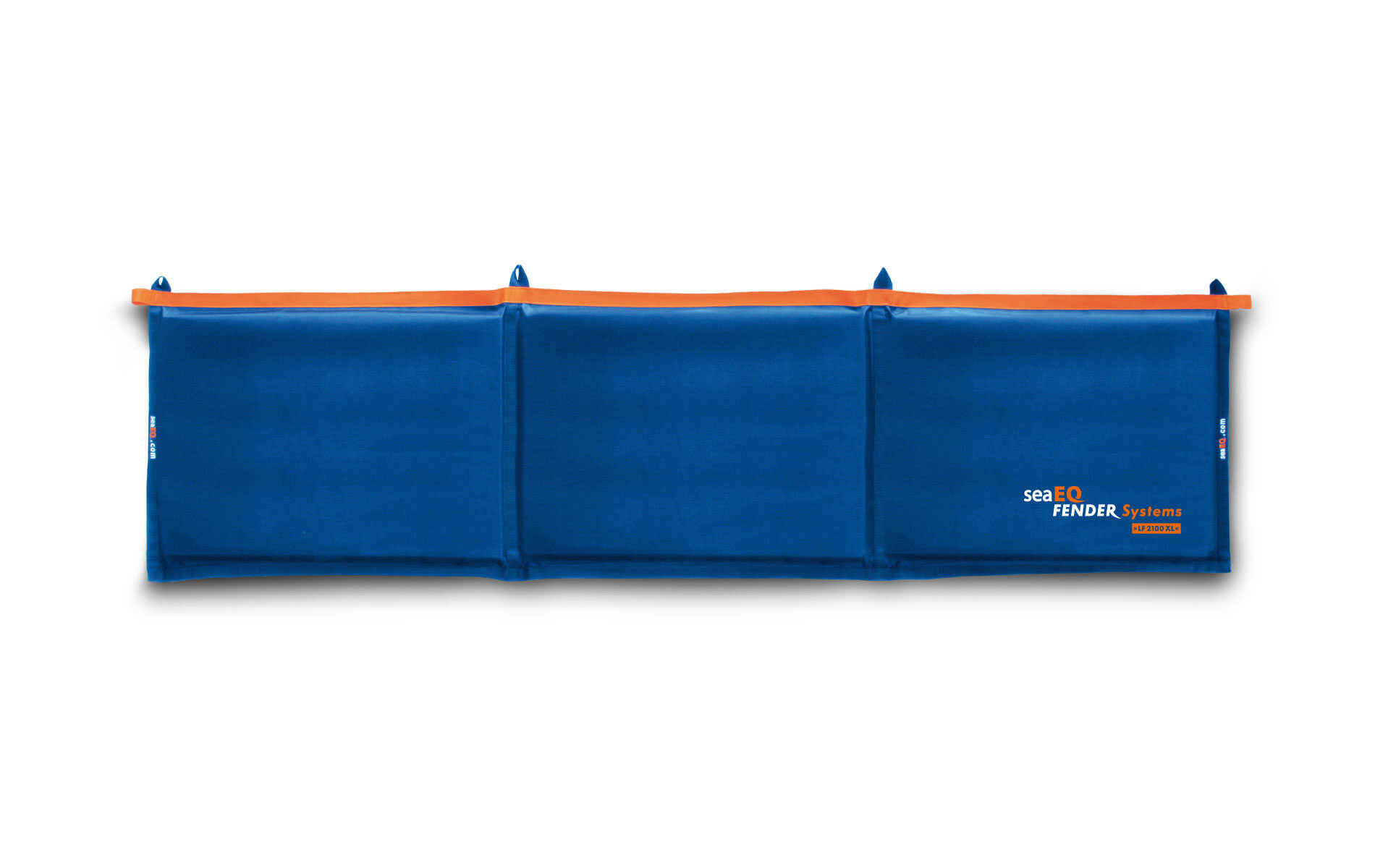 Großer Flachfender seaEQ LF 2100 XL schützt Yacht-Rumpf beim Anlegen, blau