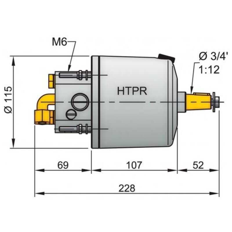 Vetus HTP42R Steuerpumpe mit aufgebautem Rückschlagventil