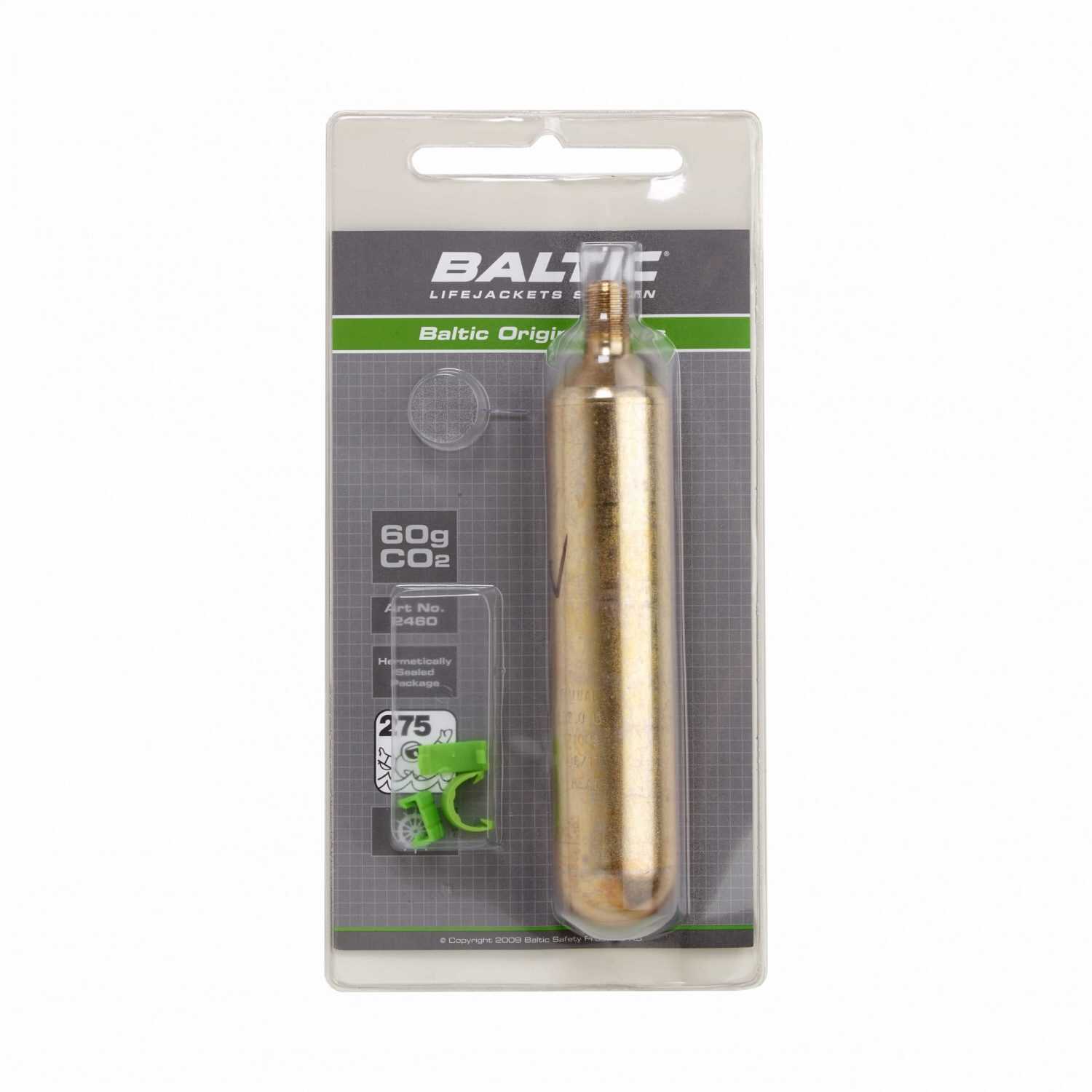 Baltic CO₂ Zylinder 60 g mit Sicherheitsclips, kompatibel mit Baltic Legend 305 Rettungsweste