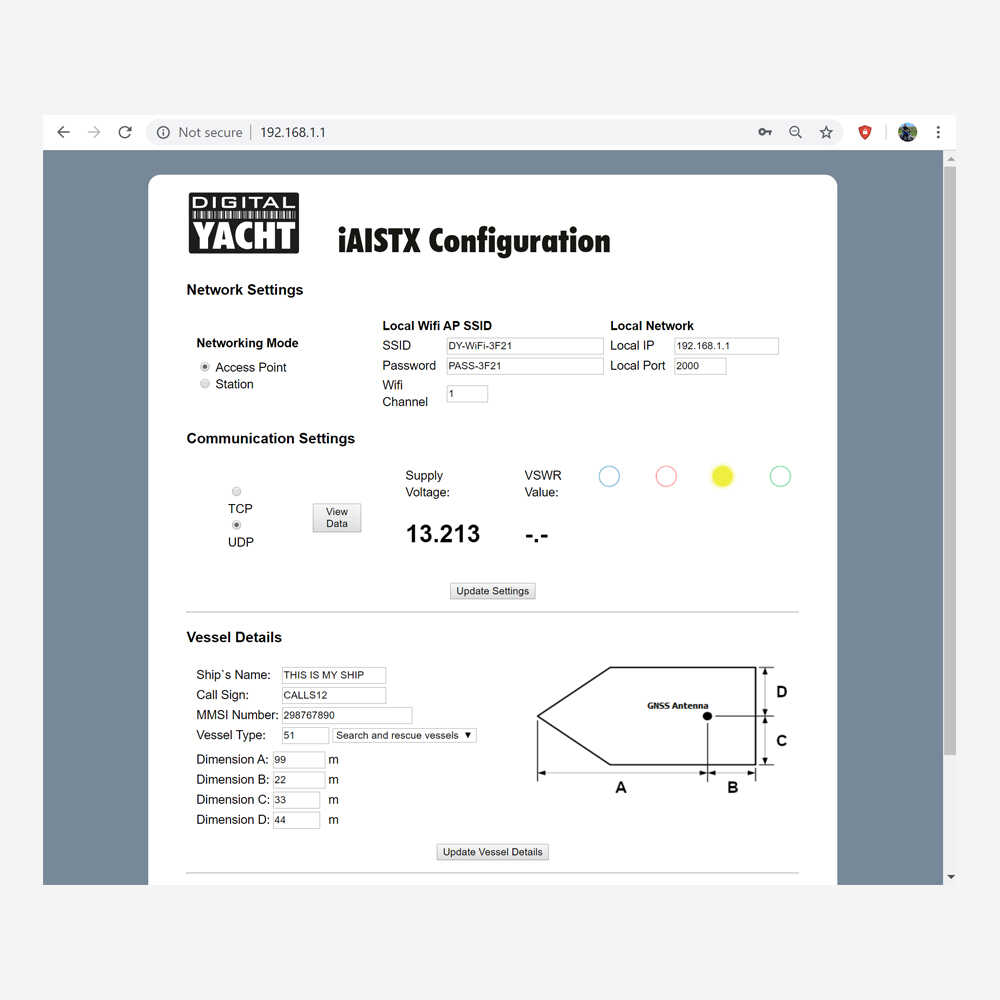 Digital Yacht iAISTX Klasse B AIS-Transponder