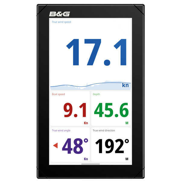 Nemesis Segelboot-Display – Frontansicht, HD-Touchscreen Nemesis Displays für Segelboote mit hellem HD-Touchscreen und optimaler Ablesbarkeit bei allen Lichtverhältnissen