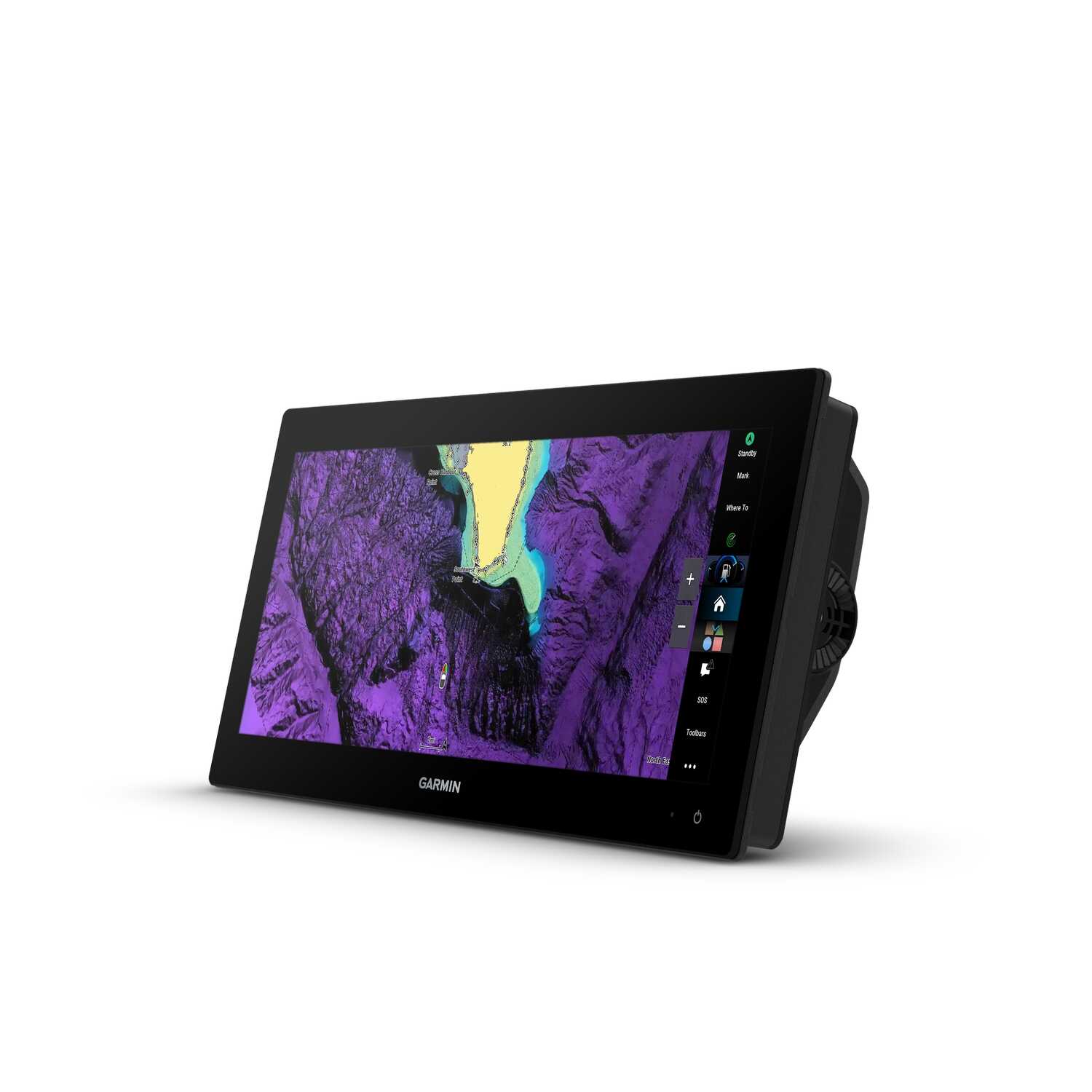 Garmin GPSMAP 1523xsv Kartenplotter zeigt SailAssist-Funktionen mit Laylines, Winddaten und Strömungsvorhersagen