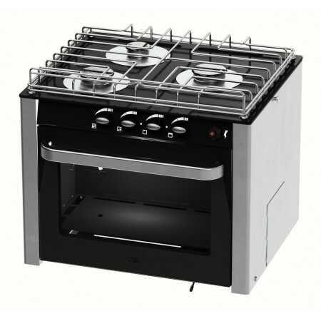 CAN CU3000 Gasherd mit 3-flammiger Kochstelle und Backofen aus Edelstahl