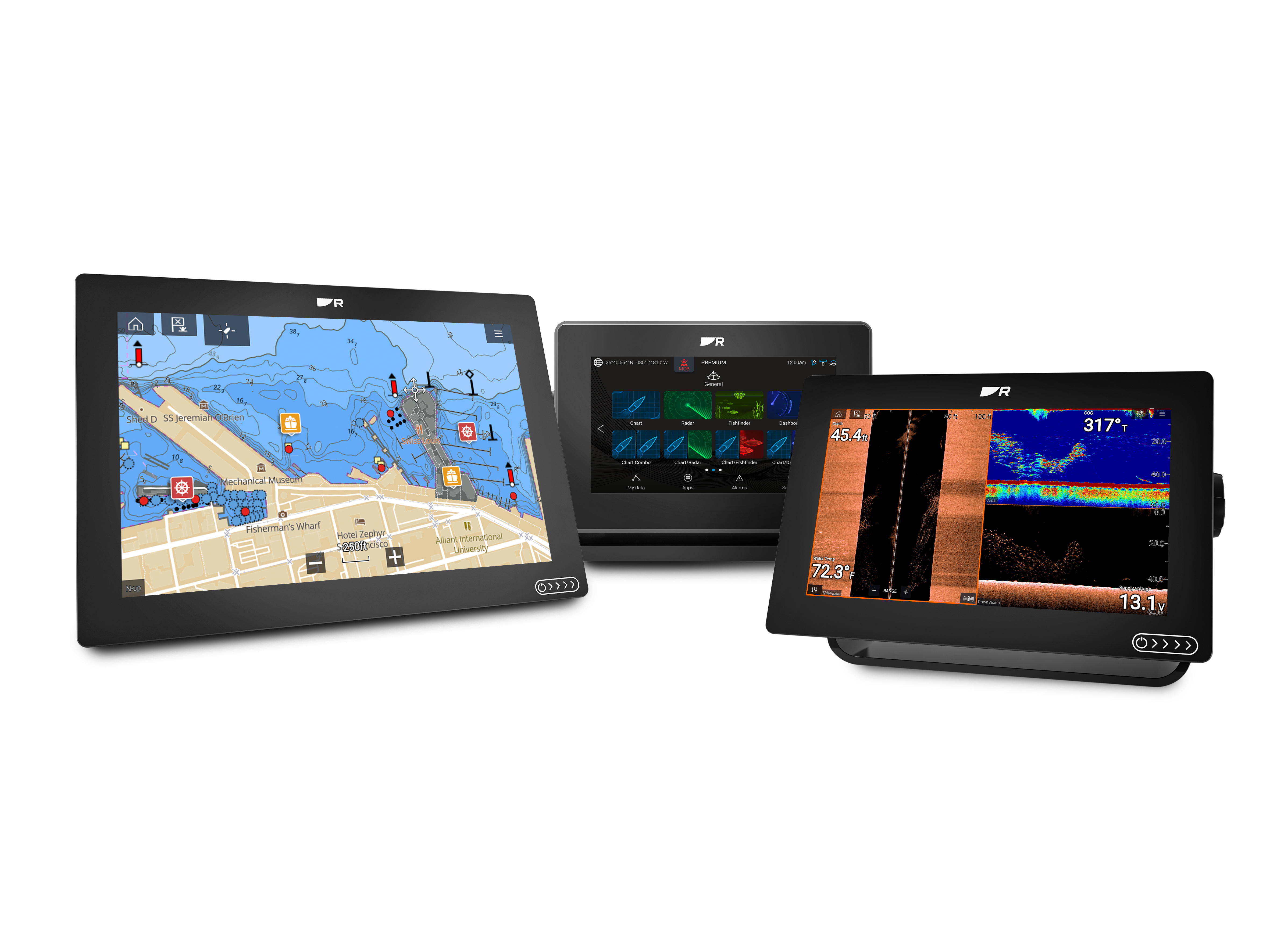 raymarine-axiom-plus-rv-kartenplotter-mit- 600w-sonar-realVision-3d-geber-boots-und-angelzubehoer