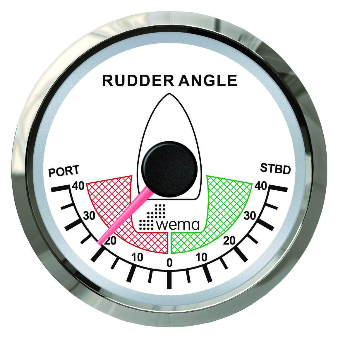 Wema NMEA2000 Ruderlagenanzeige Silber-Serie