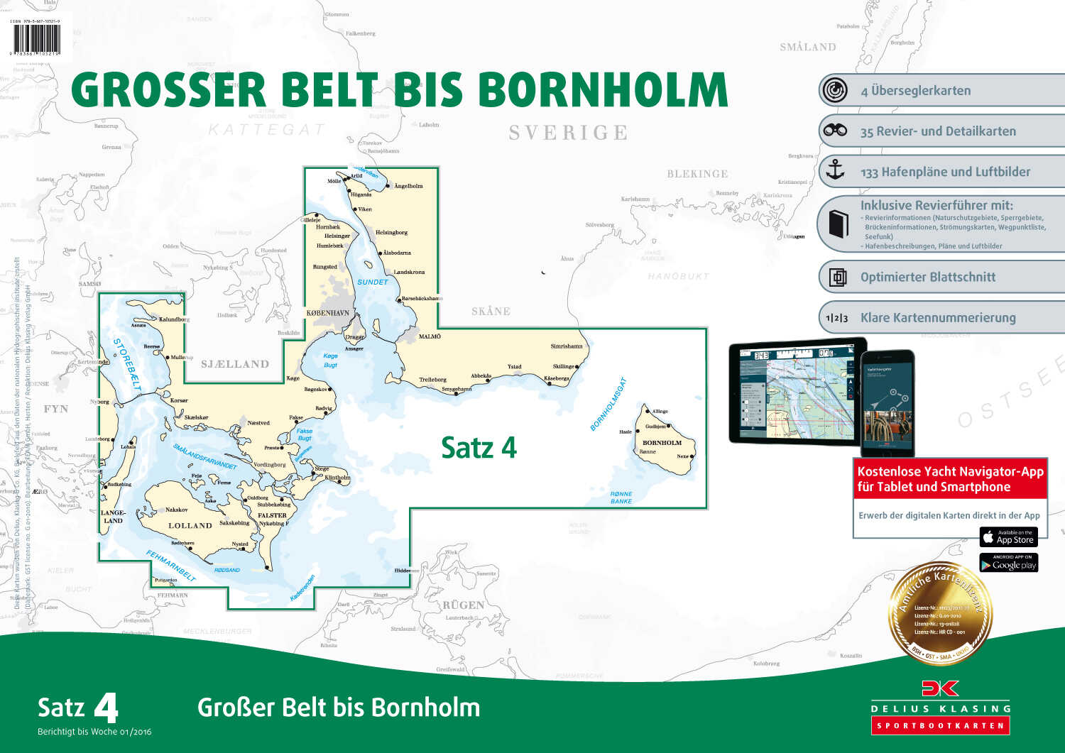 Delius Klasing Sportbootkarten Satz 4: Großer Belt bis Bornholm