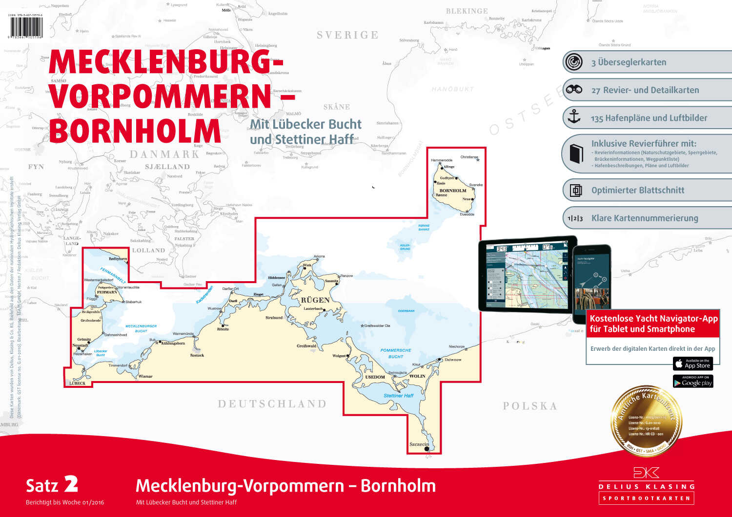 Delius Klasing Sportbootkarten Satz 2: Mecklenburg-Vorpommern - Bornholm Delius Klasing Sportbootkarten Satz 2: Mecklenburg-Vorpommern - Bornholm