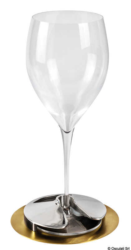 SeaSip Weinglashalter aus Edelstahl mit eingesetztem Weinglas, sicher und stabil Gold