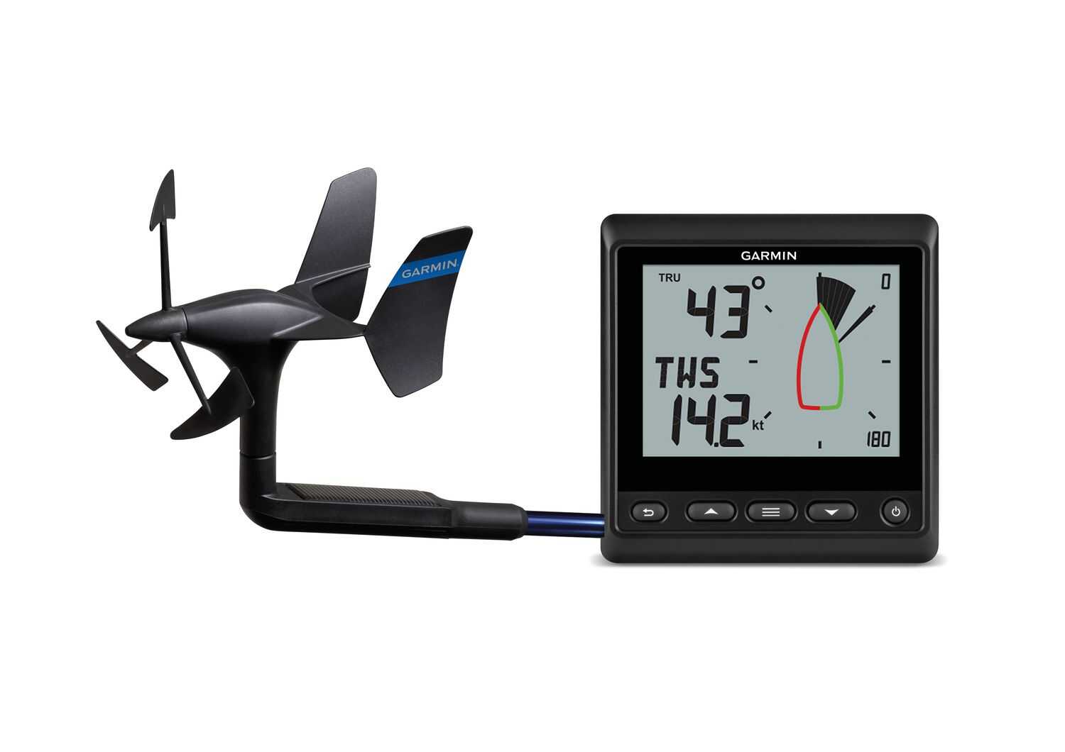 Garmin Windpack gWind Wireless ANT mit GNX Wind-Instrument und kabellosem gWind Wireless 2-Geber, präzise Windmessung ohne Kabelverlegung
