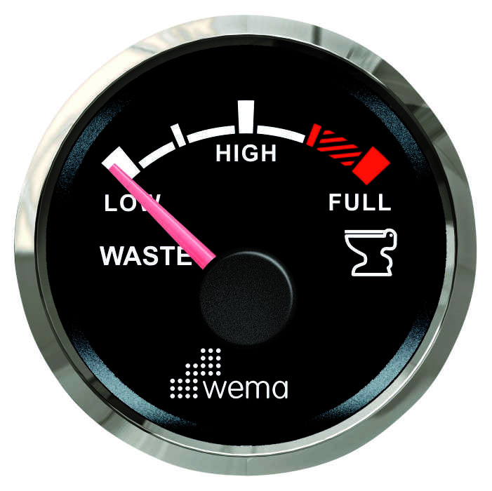 Wema NMEA2000 Anzeige Schmutzwasser Silber-Serie