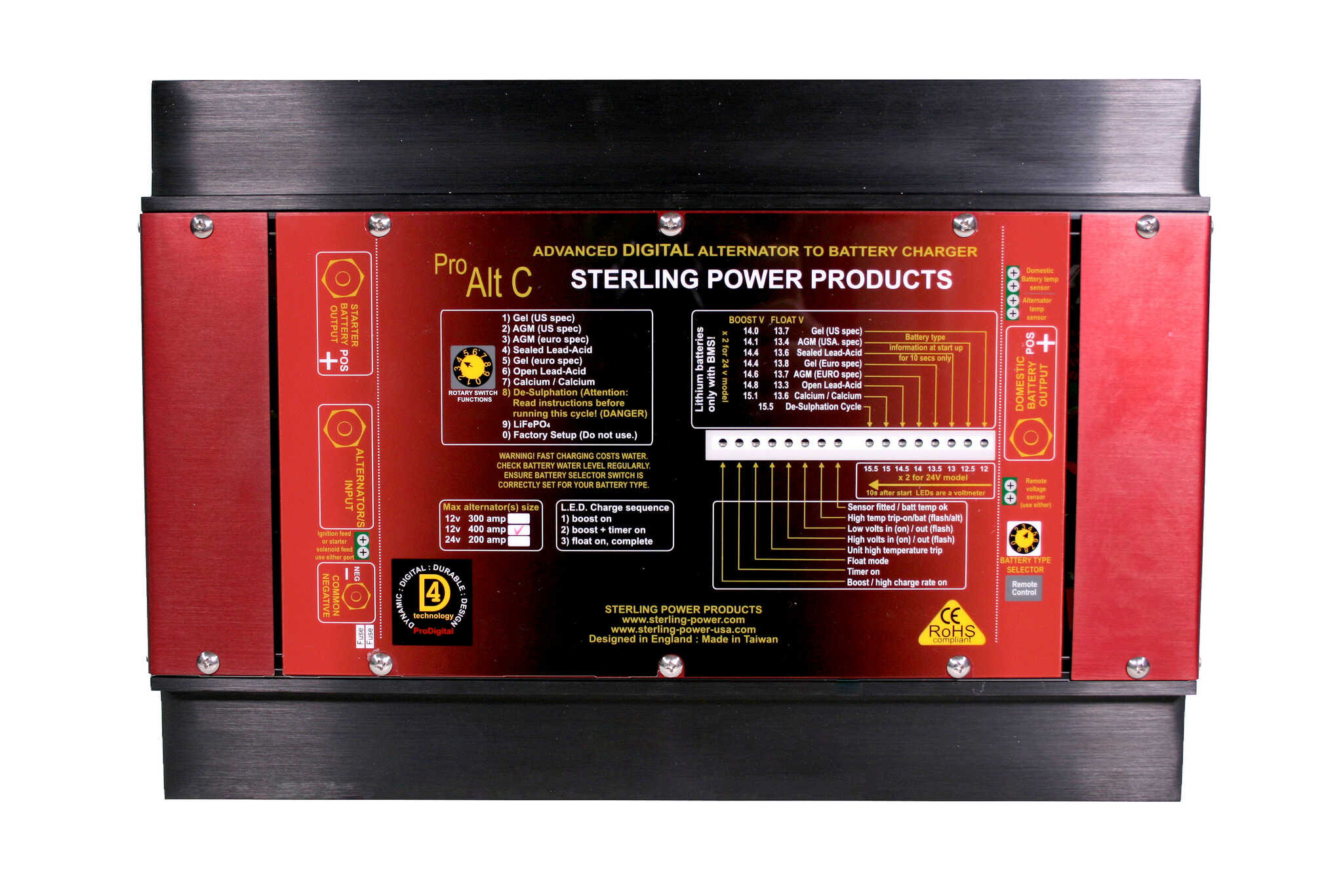 Sterling Power Pro Alt C Lichtmaschinen-Batterie Ladegerät