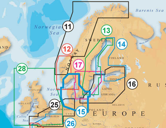 Navionics Platinum+ XL3 15P+ elektronische Seekarte Oslo to Germany
