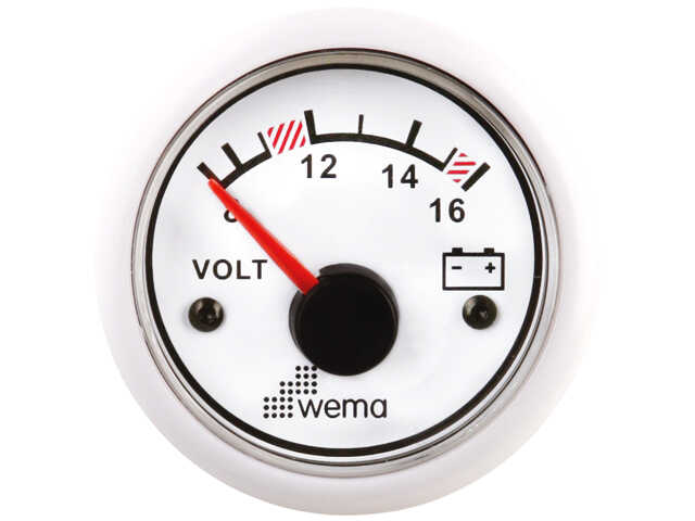 Wema Voltmeter, schwarz, 12V