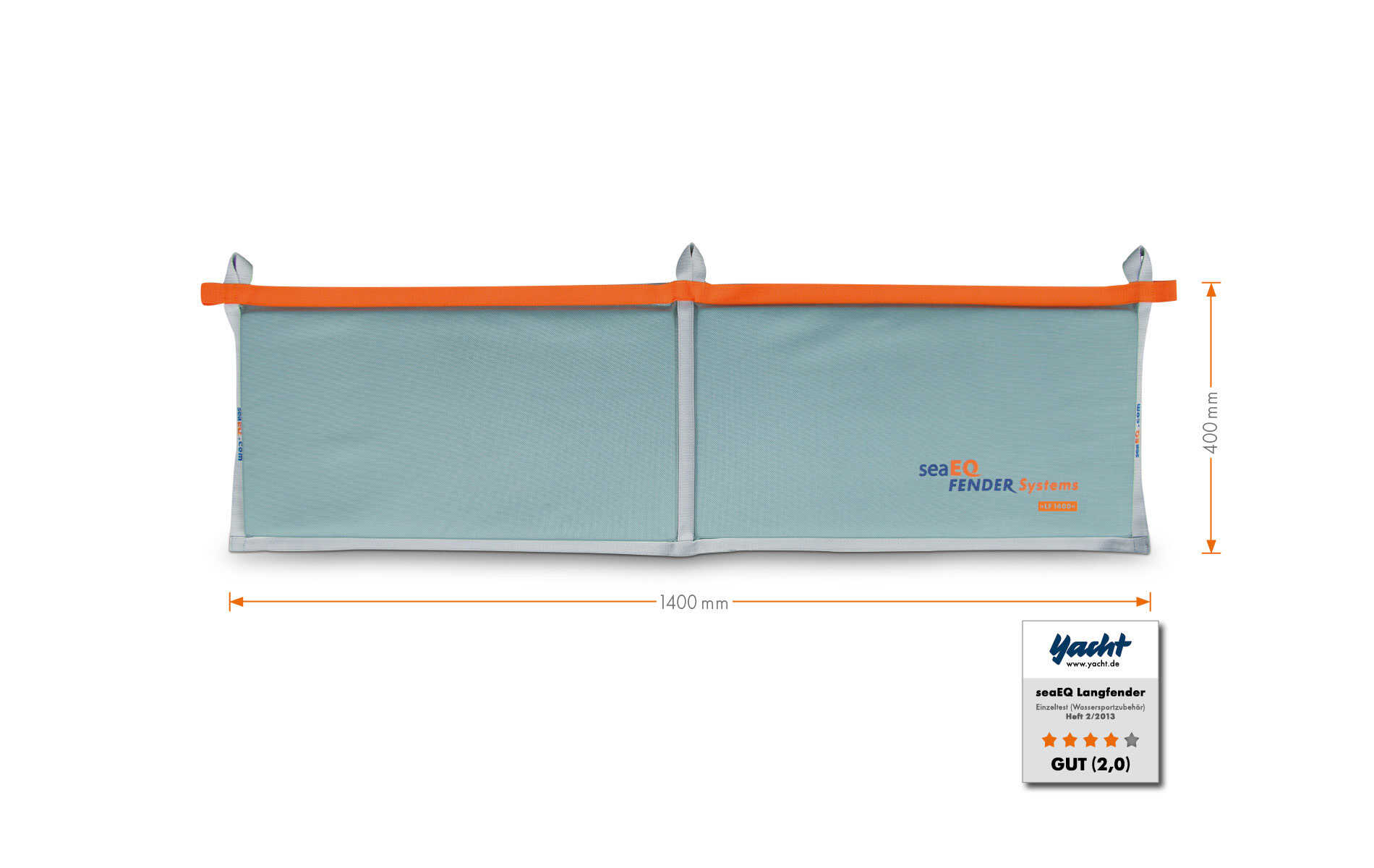 Grauer LF 1400 Bootsfender schützt Rumpf zuverlässig und platzsparend