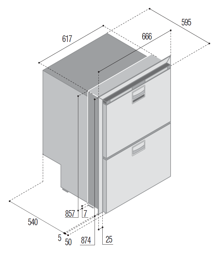 Vitrifrigo DRW180A Doppel Schublade ALL IN ONE