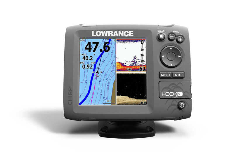 Lowrance HOOK-4x Fishfinder, Mid/High CHIRP/DownScan Heckgeber