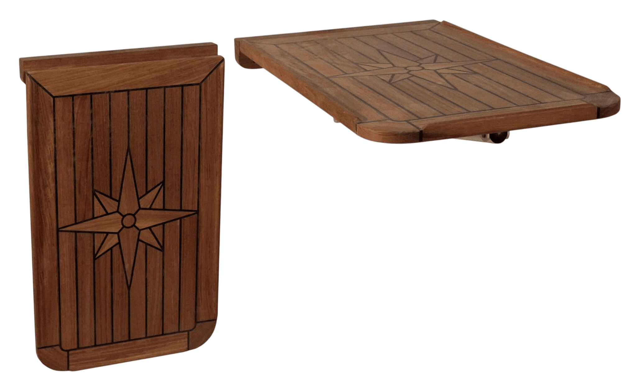 EUDE Teak-Tischplatte für Wandmontage 38 x 60 cm