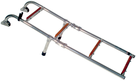 Allpa NIRO Badeleiter mit Teakholtz Stufen