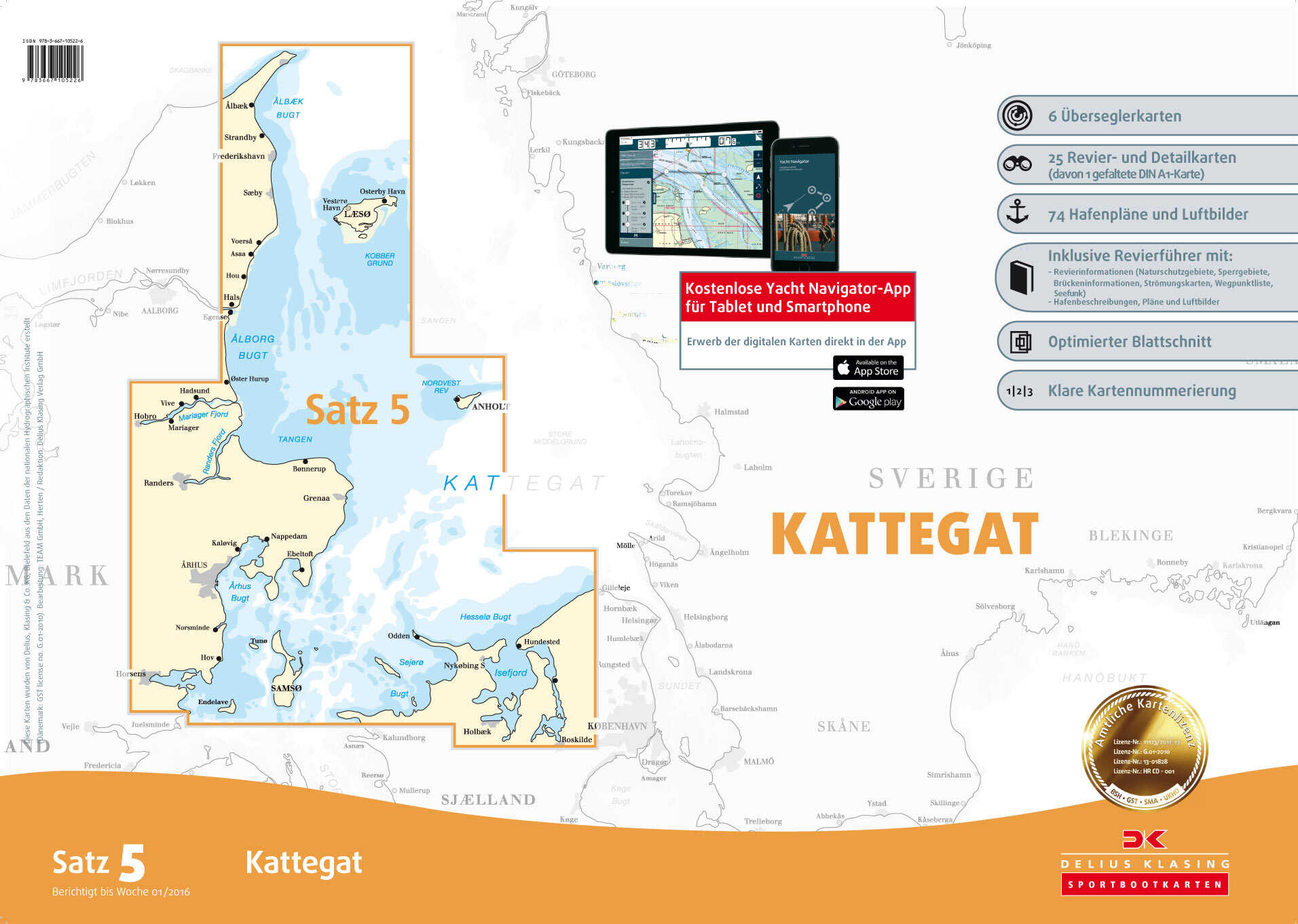 Delius Klasing Sportbootkarten Satz 5: Kattegat