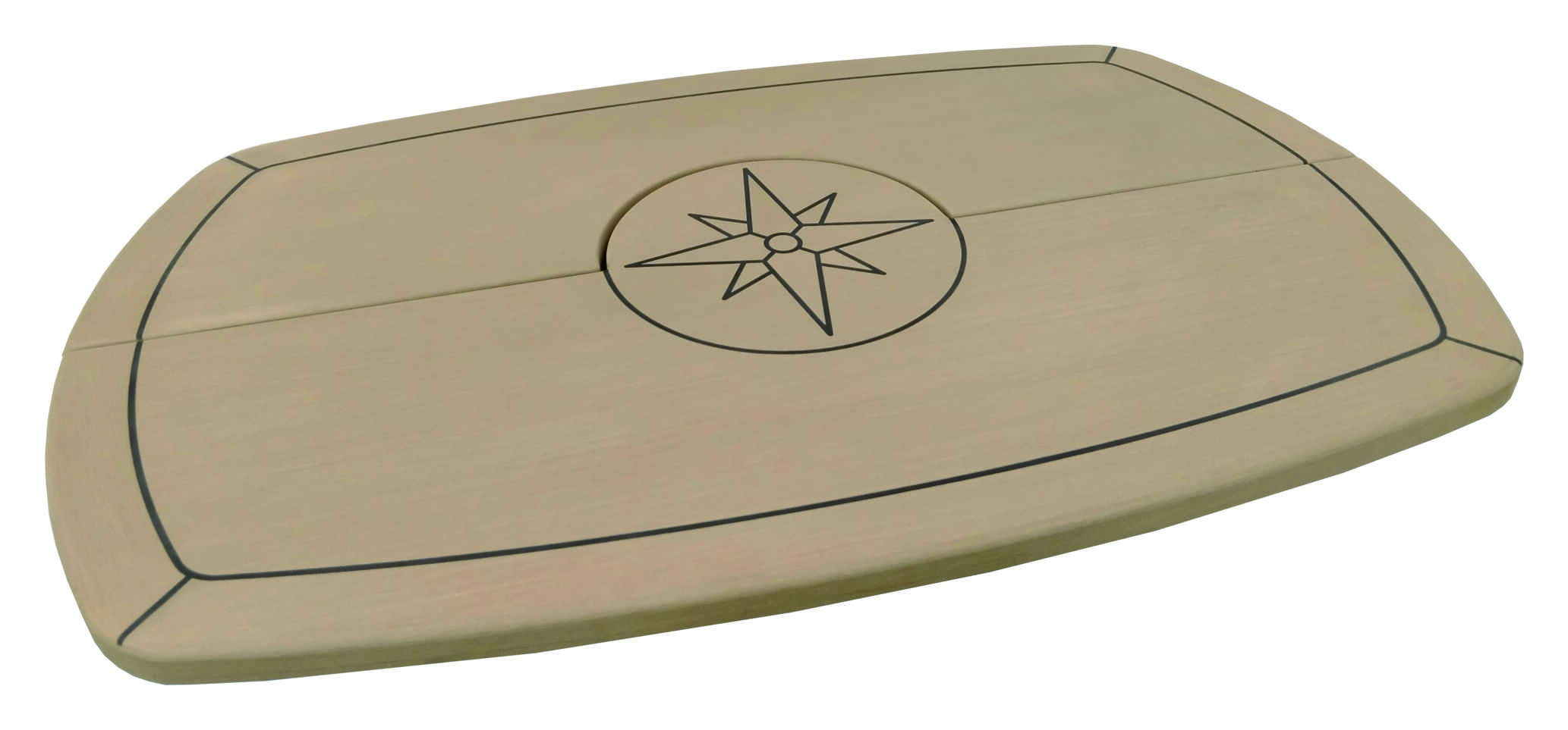 Klappbare Bootstischplatte 61x94 cm aus recyceltem Teak und HDPE mit edler Holzoptik