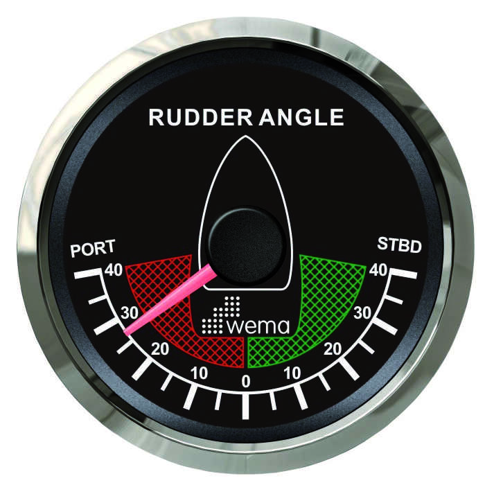 Wema NMEA2000 Ruderlagenanzeige Silber-Serie