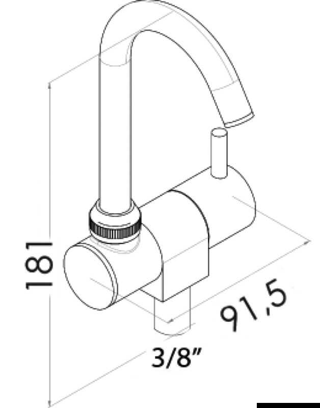 Osculati Slim Drehwasserhahn Kaltwasser aus verchromtem Messing