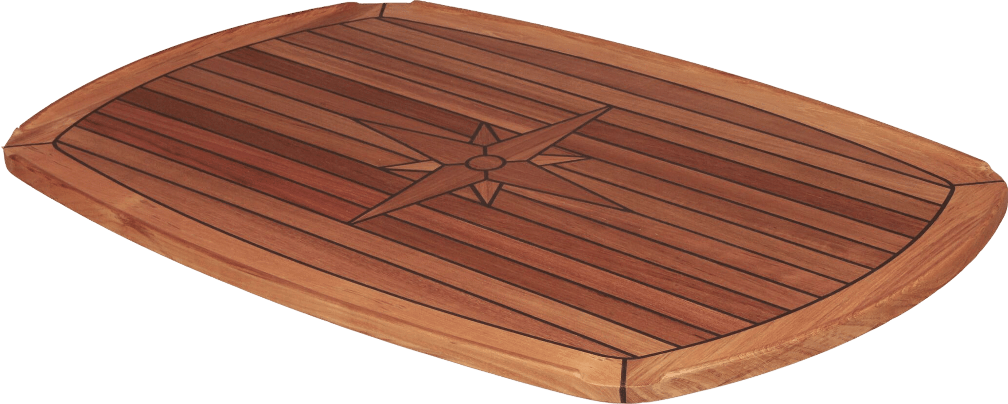 EUDE halbovale Teaktischplatte 61 x 94 cm