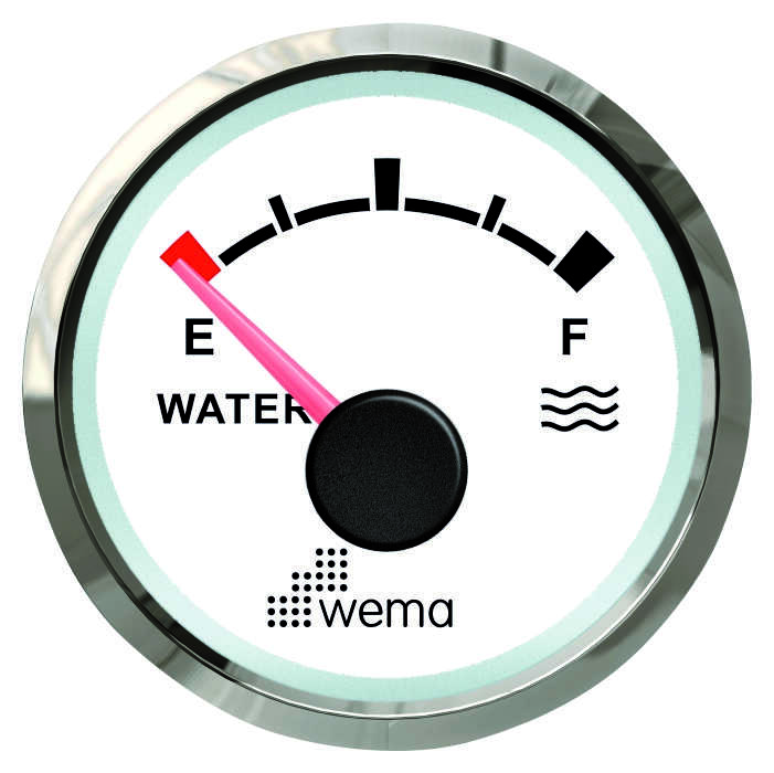 Wema NMEA2000 Tankanzeige Wasser Silber-Serie
