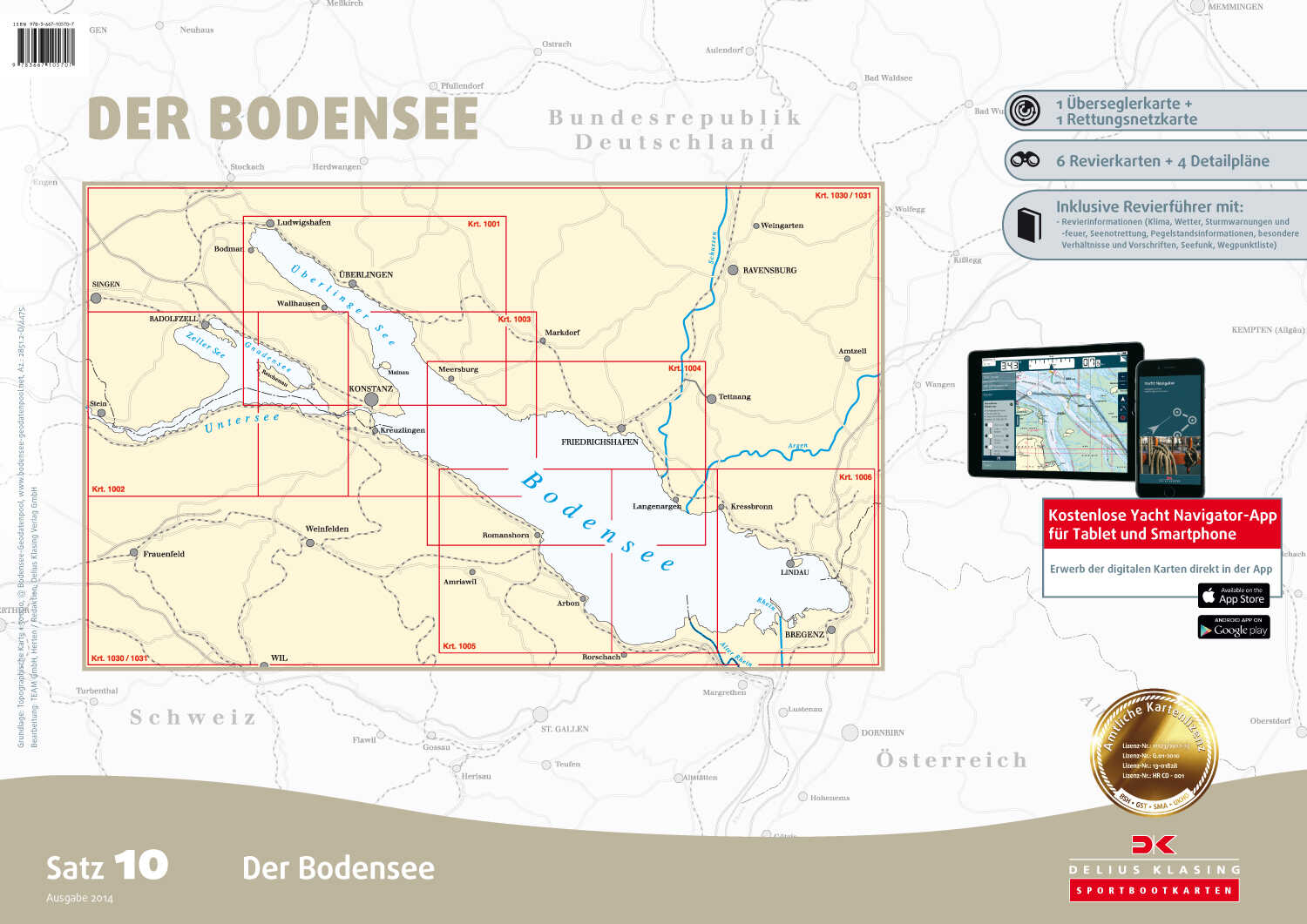 Delius Klasing Sportbootkarten Satz 10: Der Bodensee