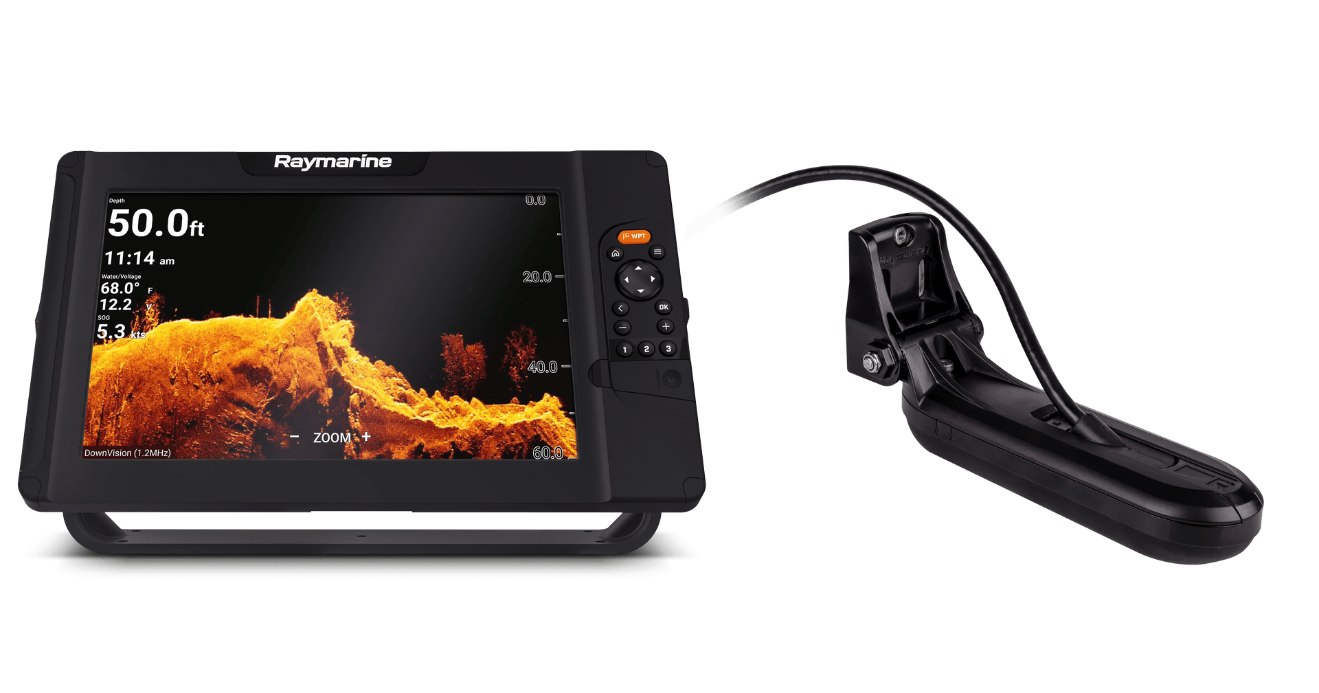 Raymarine Kartenplotter mit HV-100-Geber und LightHouse Karte - Schwarz - 1,2 MHz