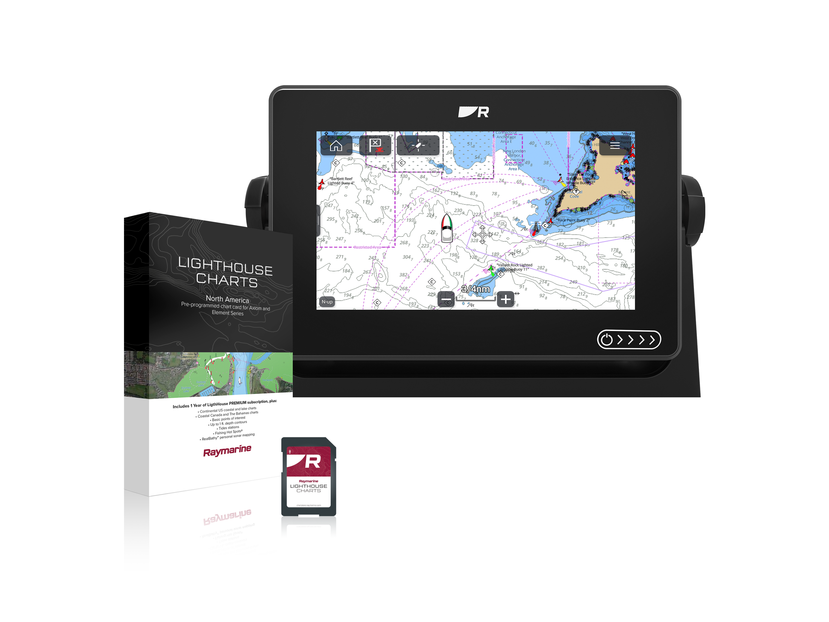 Lighthouse Os Raymarine Axiom+ 9 mit Quantum Q24C Radar & LightHouse Seekarte