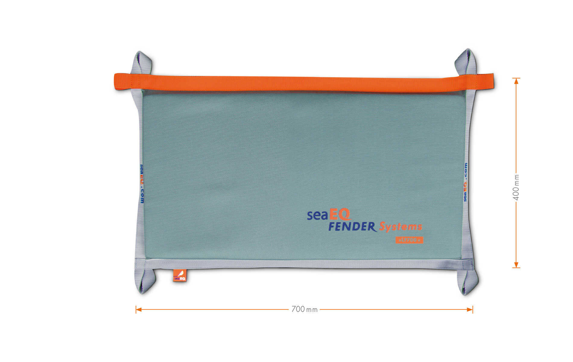 seaEQ Langfender LF 700 – Kompakter Kissenfender mit den Maßen 700 × 400 mm in grau