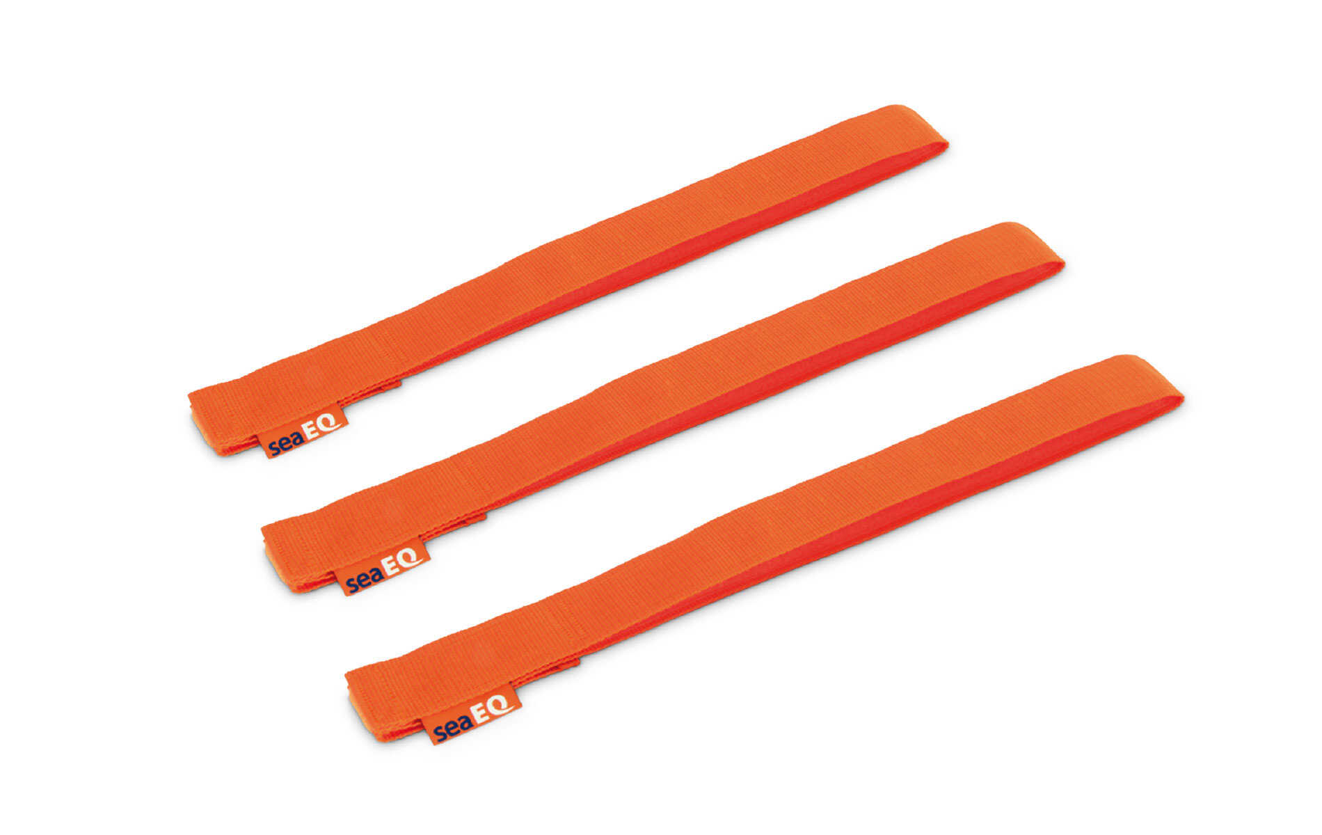 3er-Set seaEQ PFS 1020 Pfahlfender-Spanngurte aus Polyester mit Hook’n Loop zur Befestigung von Dalbenfendern an Holz-, Kunststoff- oder Metallpfählen.