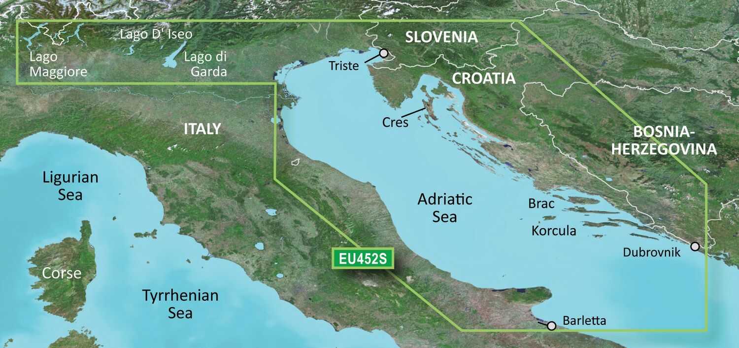 Garmin BlueChart g3 VEU452S – Seekarte Adria Nordküste