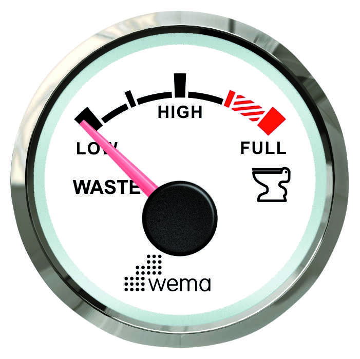 Wema NMEA2000 Anzeige Schmutzwasser Silber-Serie